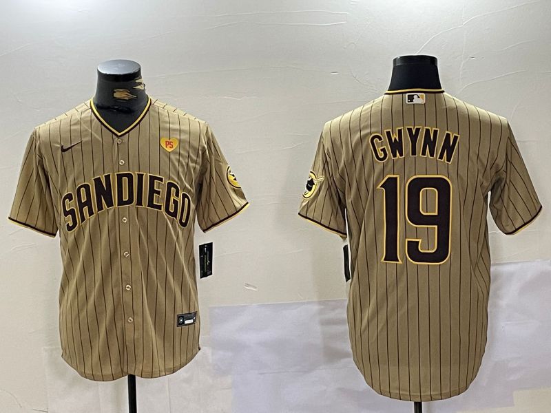 Men San Diego Padres #19 Gwynn Browm Stripe Game 2024 Nike MLB Jersey style 7-0